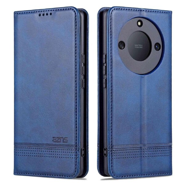 Azns For Honor Magic 5 Lite 5g /x40 5g / X9a 5g Cowhide Texture Stand Phone Case Pu Leather Magnetic Auto-absorbed Folio Flip Wallet Cover