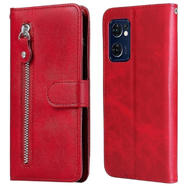 For Oppo Reno7 5g (global)/find X5 Lite Pu Leather Zipper Pocket Wallet Case Stand Flip Magnetic Phone Cover