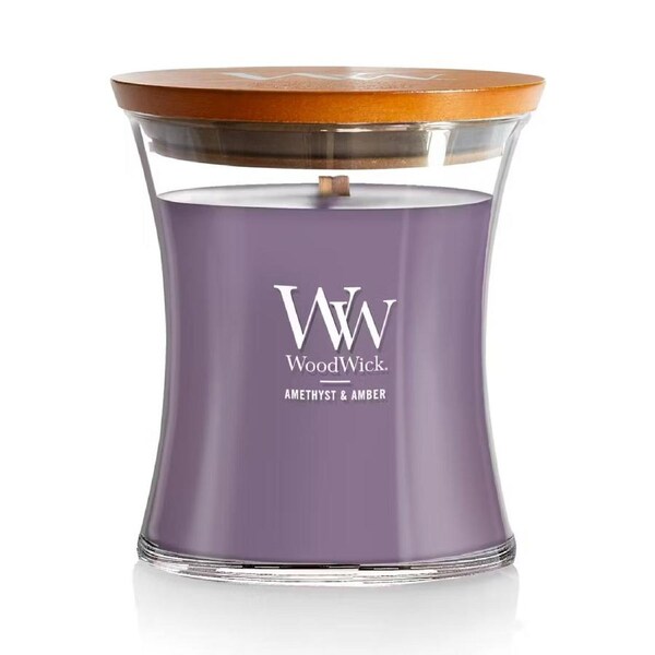WoodWick Scented Candle Medium 275g Amethyst & Amber, Splosh WW1632297
