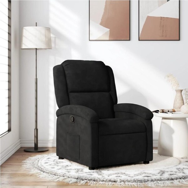 Recliner Chair Black Velvet vidaXL