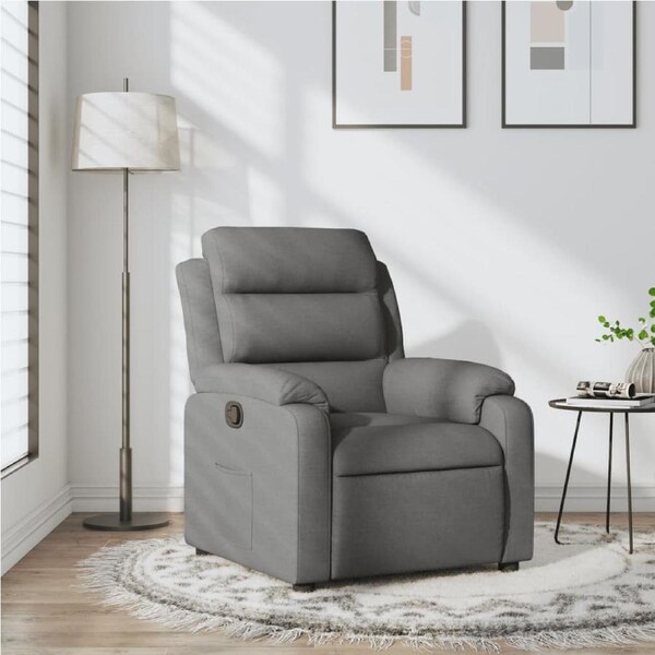 Recliner Chair Dark Grey Fabric vidaXL