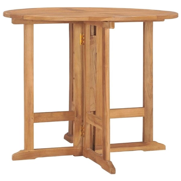 Folding Garden Dining Table ?90x75 cm Solid Teak Wood vidaXL