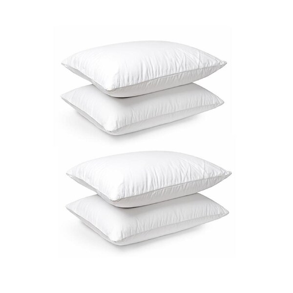 Home Fashion Cotton Cover Firm Standard Pillows 4 Pieces