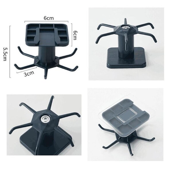 2 Pack Under Cabinet Utensil Holder Hanger Hook for Kitchen and Bathroom -Black