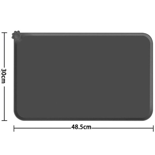 Silicone Waterproof Dog Cat Pet Feeding Mats Non Slip Easy Clean Pet Bowl Mats Placemat-Gray