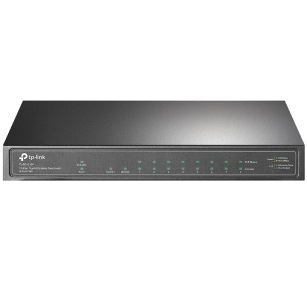 TP-Link 10 Port Gigabit Desktop Fanless Switch with 8 Port PoE+ Easy to Use
