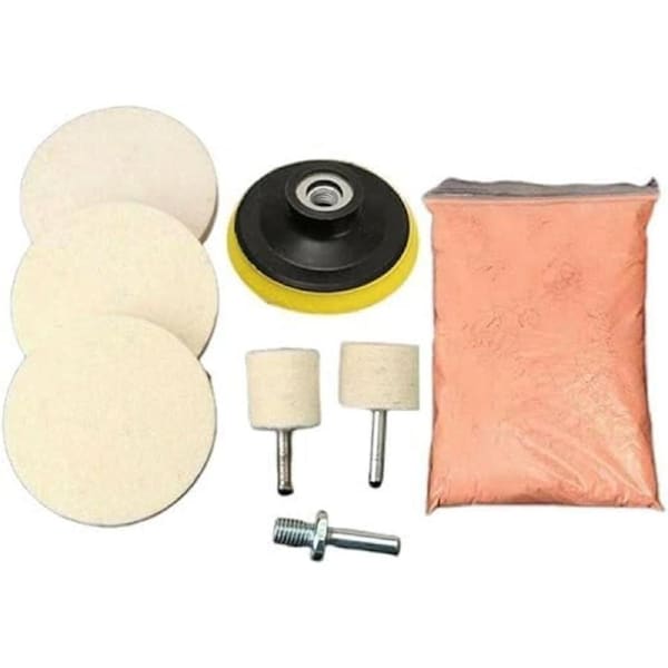 8PCS Cerium Oxide Glass Polishing Kit Windscreen Remover Felt Scratch Pad