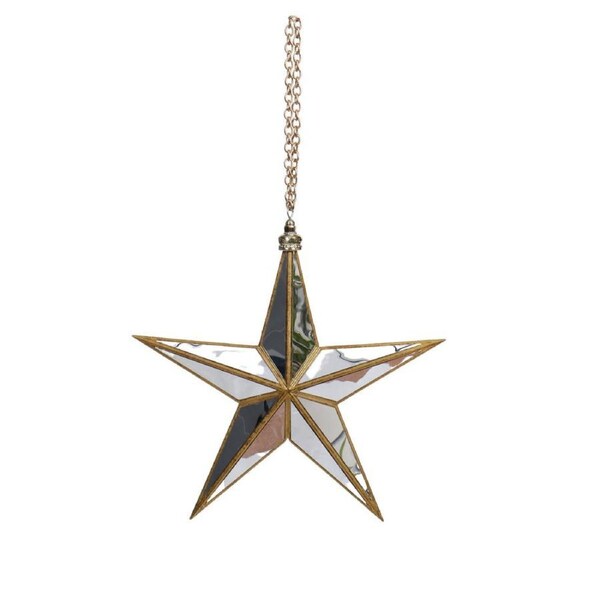 Gold Mirror Star Hanging 28cm