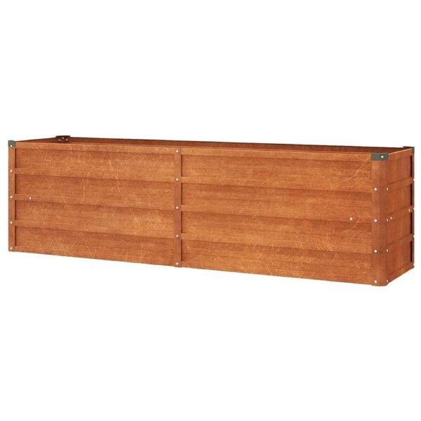 Raised Garden Bed Flowers Herbs Veggie Box Pot Planter Corten Steel 160x40x45 cm