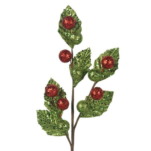 Holly Leaf Christmas Tree Ornament Pick