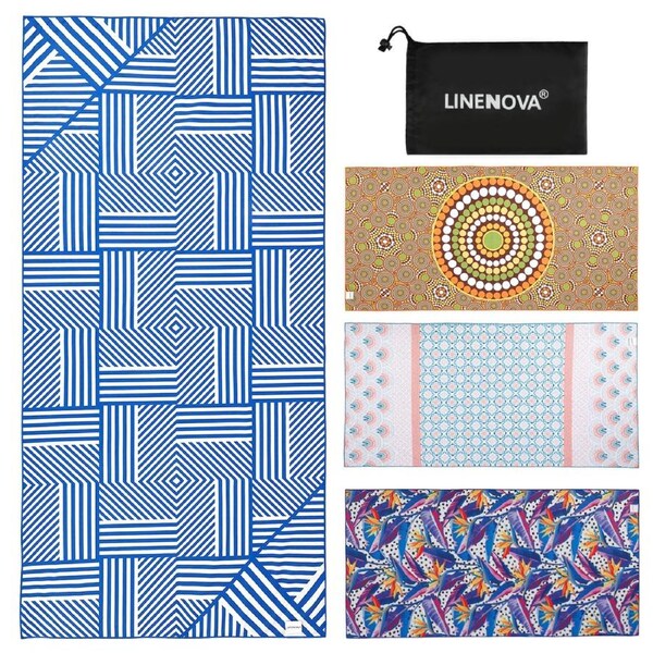 LINENOVA Double-sided Sand Free Beach Towel Microfiber Lightweight Ultra Soft Quick Dry Towels BIRD OF PARADISE