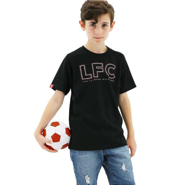 Liverpool FC Youth Boys Youll Never Walk Alone T-Shirt Top Tee Soccer - Black 12