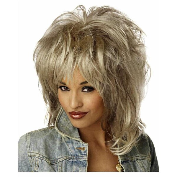 80s Rockin Soul Tina Turner Blonde Mullet Wig