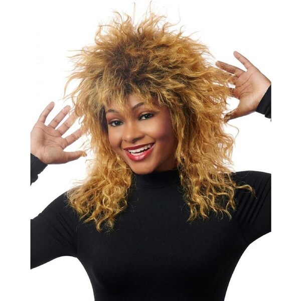 Queen of Rock Deluxe Golden Blonde Mullet Wig