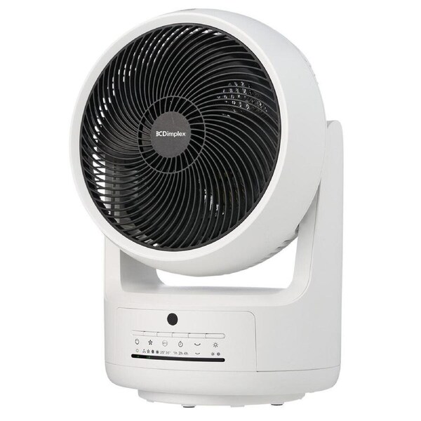 Dimplex DC Heat + Cool Air Circulator & Purifier Room/Office Desk Fan White