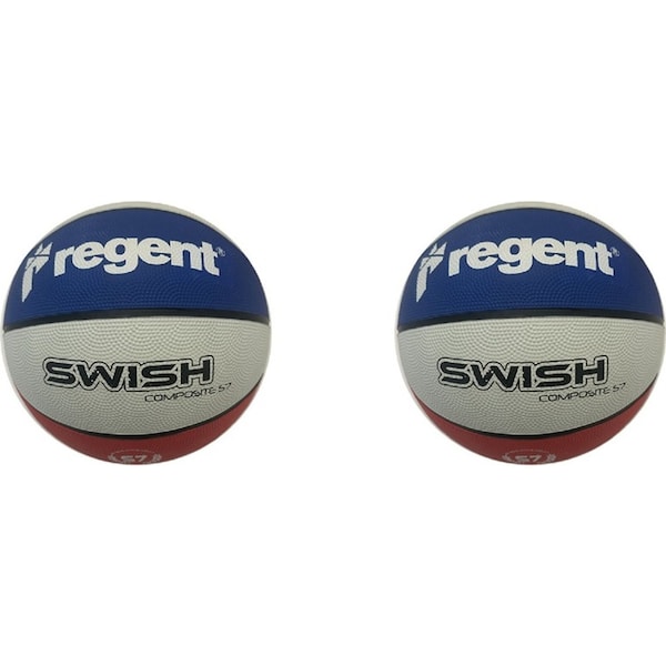 2x Regent Swish Basketball Indoor/Outdoor Kids Play Toy Size 7 Red/White/Blue