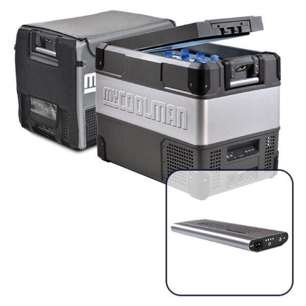 myCOOLMAN Weekender 44 Litre Portable Fridge Freezer with Cover + 15Ah Power Pack Bundle