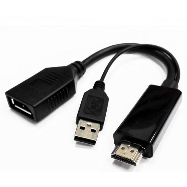 8Ware Male 4K HDMI to Female DisplayPort USB Adapter-Converter For PC-Laptop BLK