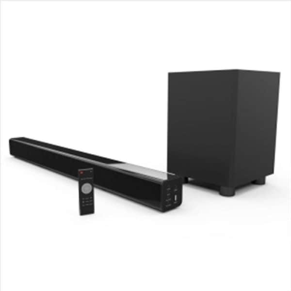 Laser Soundbar with Bluetooth and Wireless Sub Woofer, Black