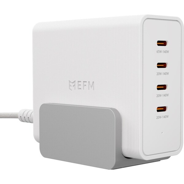 EFM 140W Desktop Power Station Laptop/Tablet Phone Charger w/ PD 3.1 White