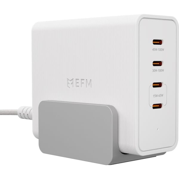 EFM 100W Desktop Power Station Laptop/Tablet Phone Charger w/ PD 3.1 White