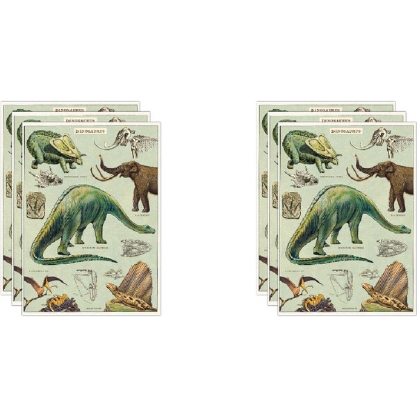 6x Cavallini Paper Poster Prints/Gift Wrap Wall Art Decor 50x70cm Dinosaurs