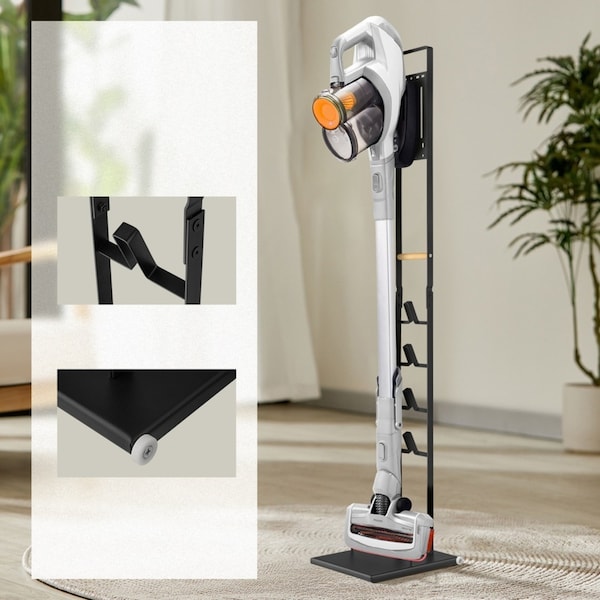 ACA Black Cordless Vacuum Stand Rack Cleaner Free standing Holder For Dyson Xiaomi Iron
