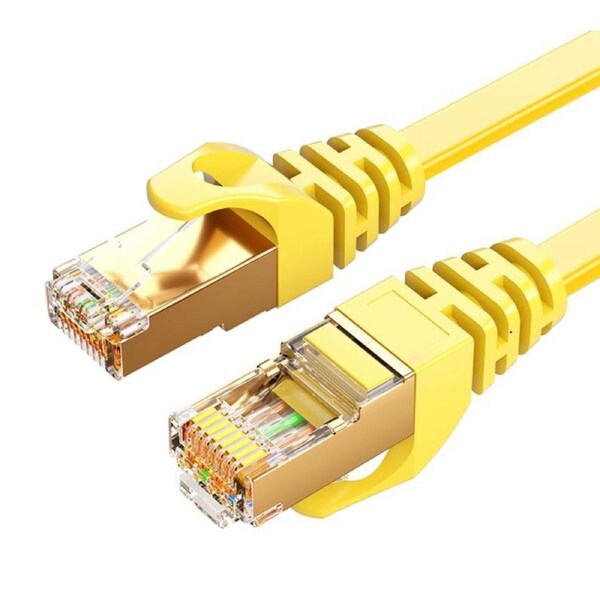 8Ware CAT7 RJ45 Ethernet Network LAN UTP Patch Cord Snagless Flat Cable 5m YLW