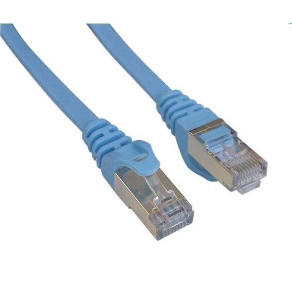 8Ware CAT7 RJ45 Ethernet Network LAN UTP Patch Cord Snagless Flat Cable 2m Blue