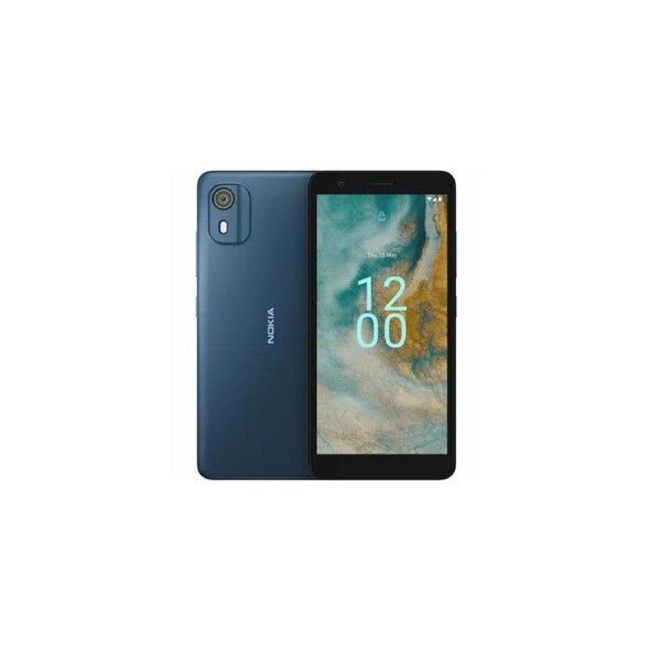 Nokia C02 32 GB Smartphone - 5.4" LCD FWVGA+ 720 x 1440 - Quad-core (4 Core) 1.40 GHz - 2 GB RAM - Android 12 (Go Edition) - 4G - Dark Cyan - Bar - 2.0 SIM Support