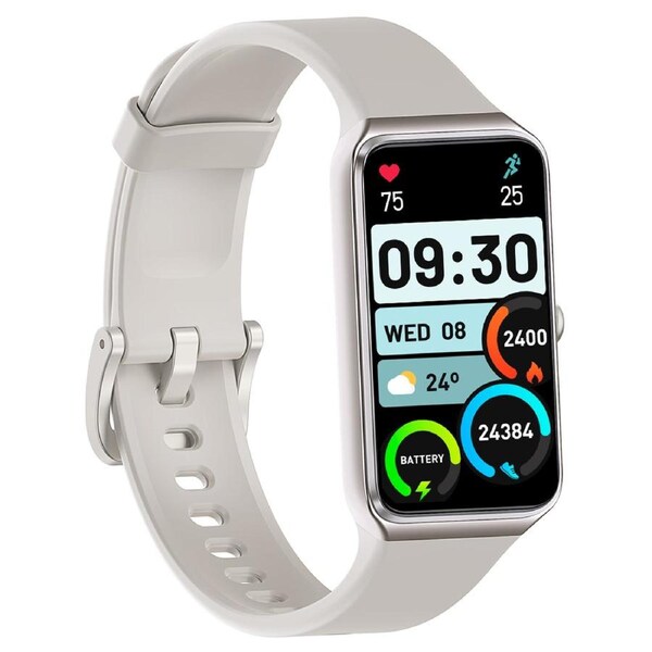 TODO Fitness Tracker Smart Watch BT 5.0 1.47" Display Thermometer BPM Monitor - Silver