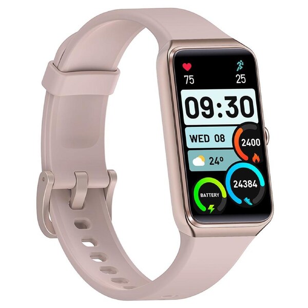 TODO Fitness Tracker Smart Watch BT 5.0 1.47" Display Thermometer BPM Monitor - Pink