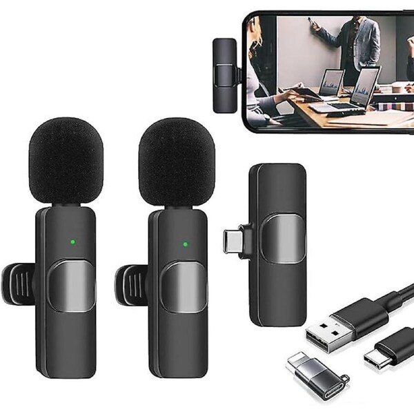 Wireless Microphones, Wireless Lavalier Microphone For Iphone/ios/android, Plug-play Bluetooth Microphone, Mic With 3 Level Noise Reduction Auto Sync