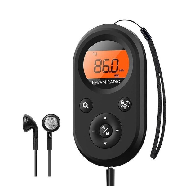 Personal Pocket Radio AM/FM Rechargeable Walkman Radio with Long Battery Life, Stereo Headphones, S