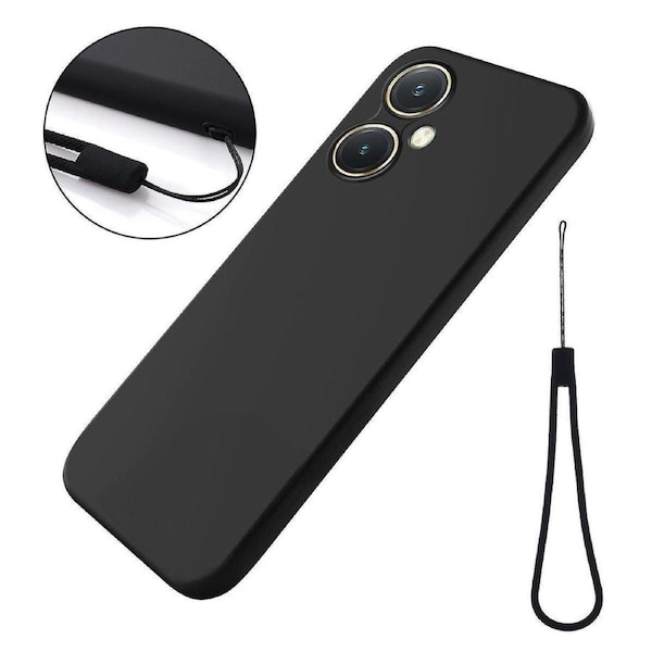 Flexible Liquid Silicone For Vivo Y27 4g, Anti-scratch Soft Lining Phone Case Cover With Strap