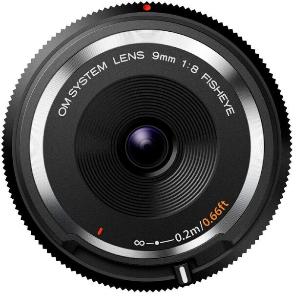 OM System BCL-0980 9mm Fisheye Black Body Cap Lens