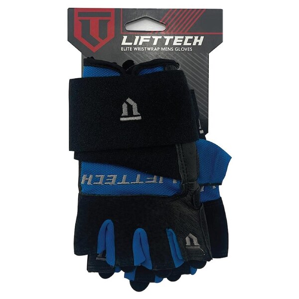 Lifttech Fitness Elite Weight Lifting Training Workout Gloves w/ Wrist Wrap Large
