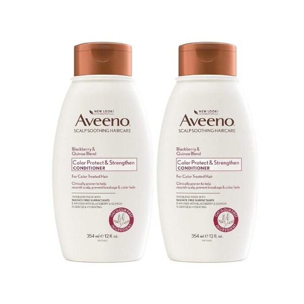 2x Aveeno Color Protect & Strengthen Blackberry & Quinoa Blend Conditioner 354ml