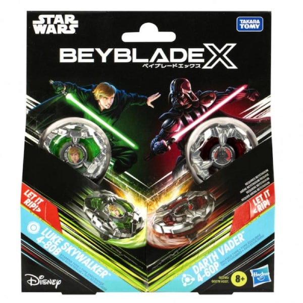 Beyblade X and Star Wars Collab Luke Skywalker 4-80B vs. Darth Vader 4-60B Dual Pack