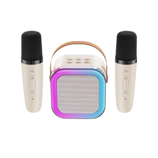 Mini Karaoke Machine, Portable Bluetooth Speaker With 2 Wireless Microphones Gifts Toys For Kids,100% New