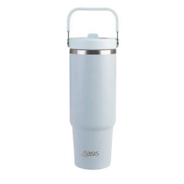 Oasis Stainless Steel Voyager Tumbler with Handle 900ml - Sea Mist
