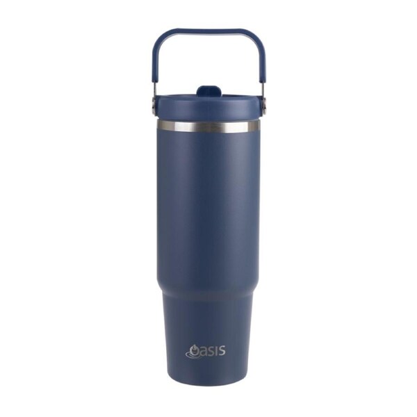Oasis Stainless Steel Voyager Tumbler with Handle 900ml - Indigo