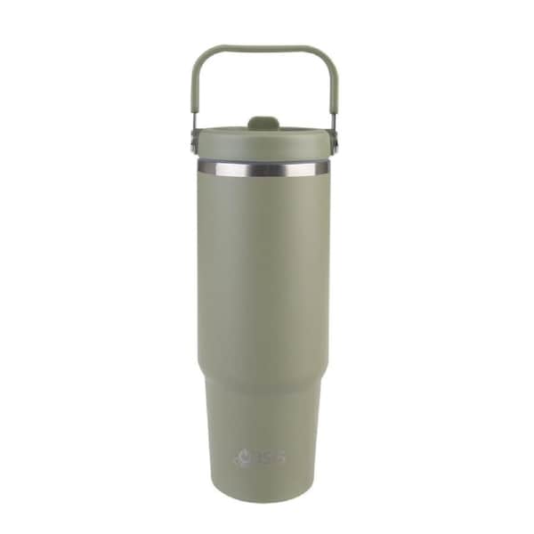 Oasis Stainless Steel Voyager Tumbler with Handle 900ml - Olive Green