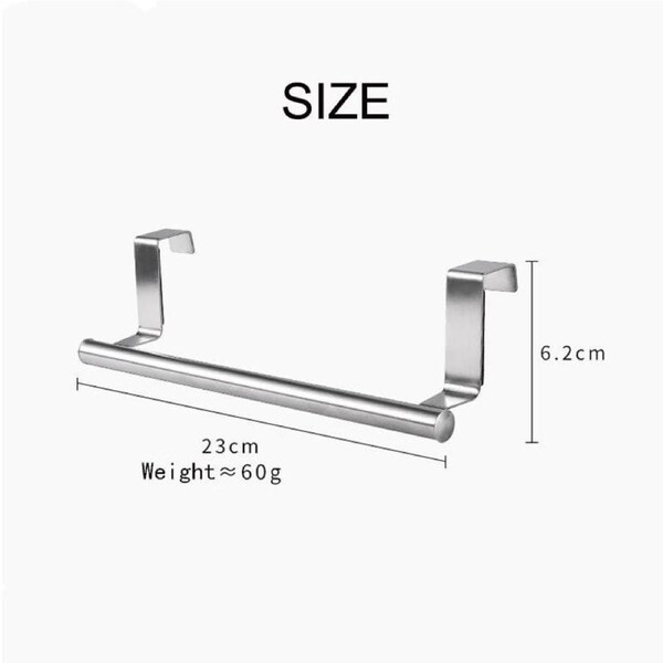 2 Pack Stainless Steel Over Door Towel Rack Bar Holders for Universal Fit on Cabinet Cupboard Doors ??S Black??