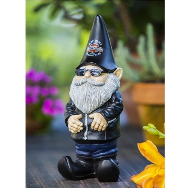Harley-Davidson Biker Themed Garden Gnome 15cm