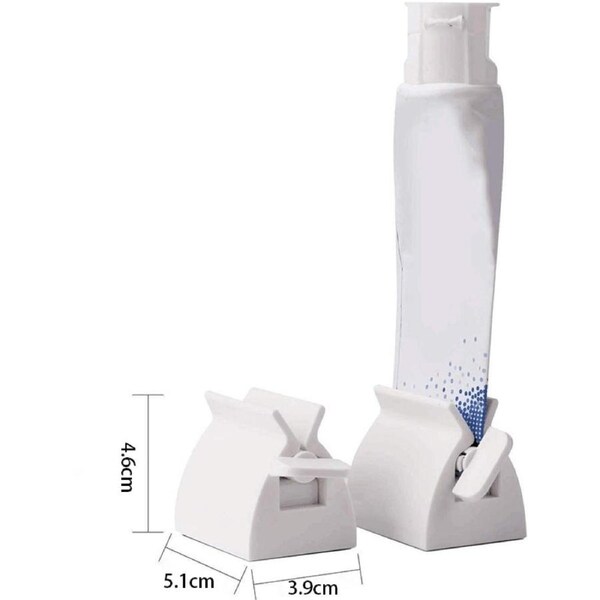 Rolling Tube Toothpaste Squeezer Toothpaste Seat Holder Stand for Bathroom-White