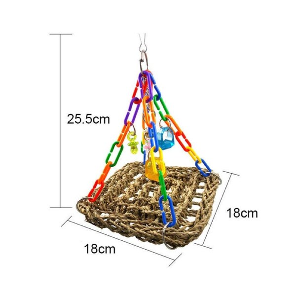 Parrot Straw Net Climbing Chew Toy Parrot Swing-6 Link Chains