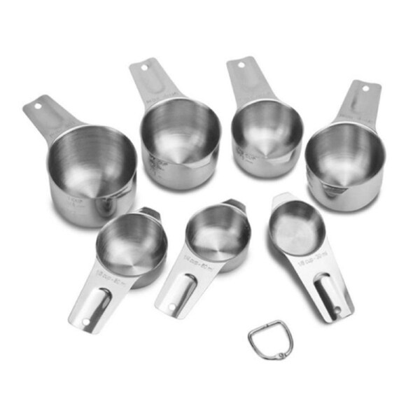 Stainless Steel Measuring Cups Set 7 Piece Stackable Set with Spout Baking Tools
