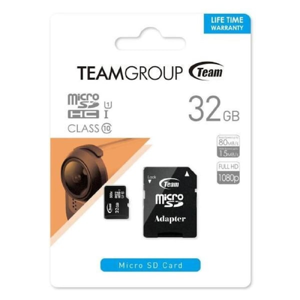 Team Group Micro SDHC 32GB Class10 UHS-I Retail Adapter R-W Max 100MB-s 20MB