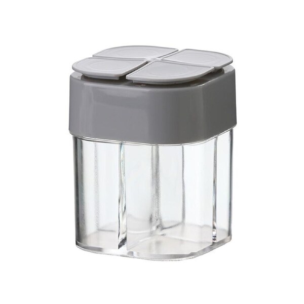 Seasoning Box Wide Application 4 in 1 PP 4 Compartment Mouldproof Seasoning Jar for Kitchen-Grey